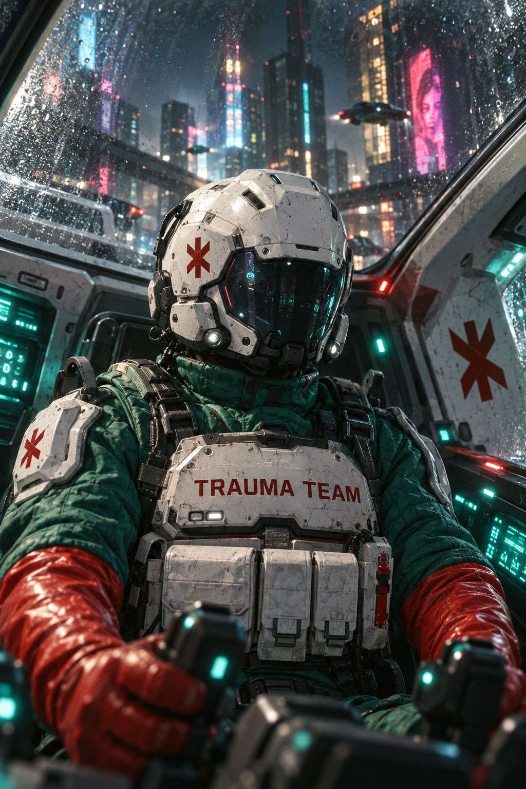 Пилот AV Trauma Team в кабине